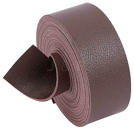 2M Flat Double Face Lychee Pattern Imitation Leather Band LC-WH0010-01A-02-1