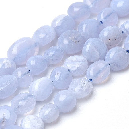Natural Blue Lace Agate Beads Strands X-G-Q952-22-6x8-1