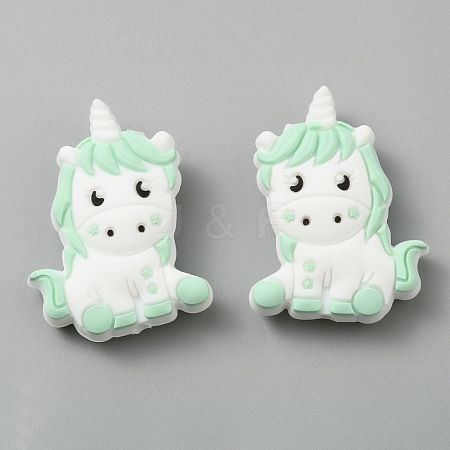 Unicorn Food Grade Eco-Friendly Silicone Beads SIL-WH0010-23A-1