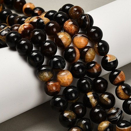 Dyed Natural Agate Beads Strands G-G203-10C-10mm-1
