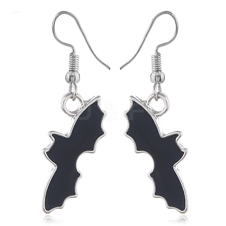 Halloween Theme Alloy Enamel Black Dangle Earrings FS-WG50C46-04-1