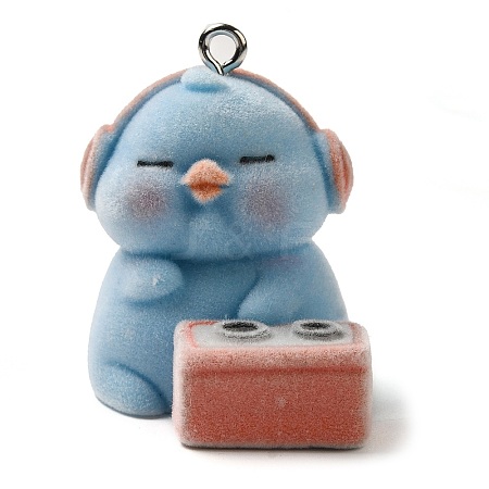 Flocking Resin Cute Pendants RESI-D072-01A-1