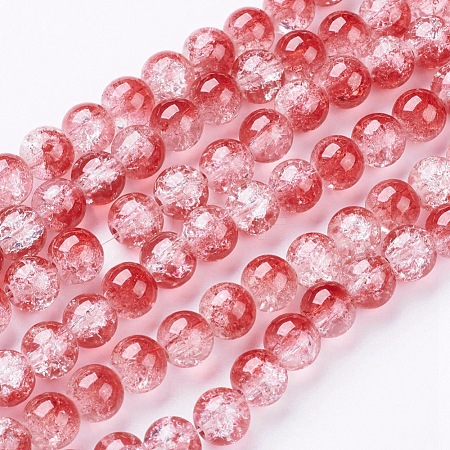 Crackle Glass Beads Strands X-GGC8mmY-A74-1