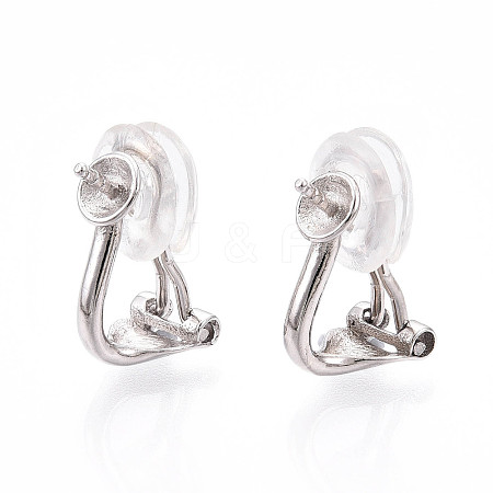 925 Sterling Silver Clip-on Earring Findings STER-T008-155P-1