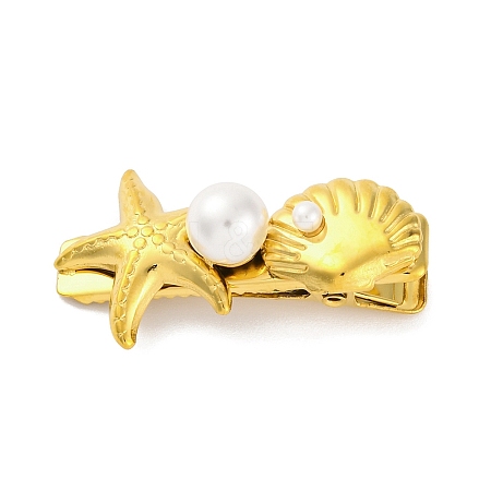 Starfish & Shell Shape 304 Stainless Steel Alligator Hair Clips LS-STAS-Z096-05G-1