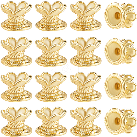 20Pcs Brass Lotus Beads KK-BBC0015-59-1