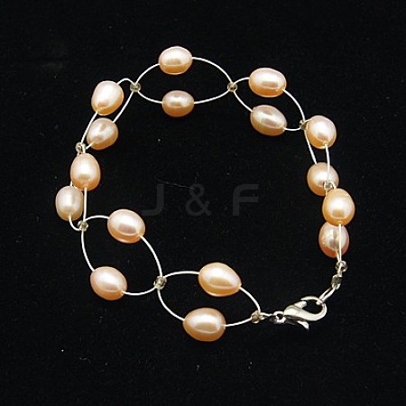 Pearl Bracelets X-BJEW-D083-23-1