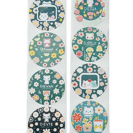 Cartoon Patterns Paper Gift Sticker Rolls DIY-R083-03D-1