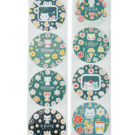 Cartoon Patterns Paper Gift Sticker Rolls DIY-R083-03D-1