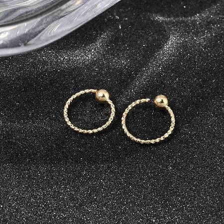 Brass Ball Captive Bead Nose Ring AJEW-G075-01G-01-1
