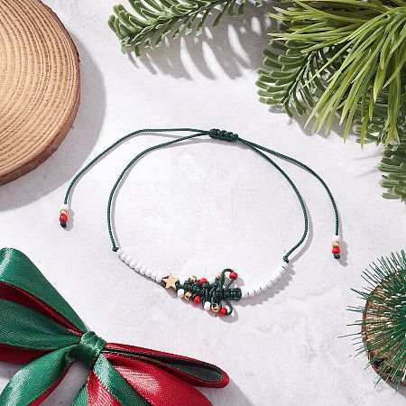 Glass Seed Beads Braided Bead Bracelets BJEW-MZ00231-01-1