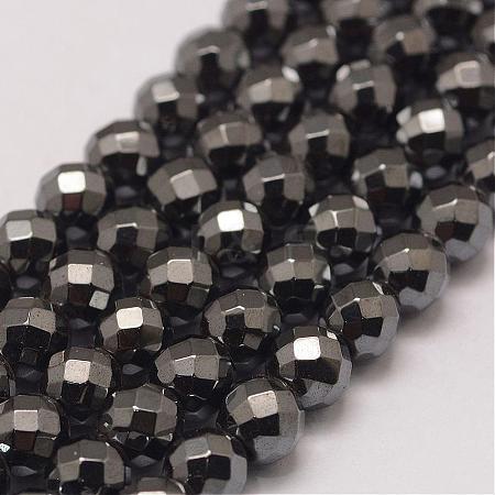 Grade AA Magnetic Synthetic Hematite Bead Strands G-P258-10-6mm-1