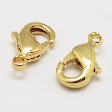 Brass Lobster Claw Clasps KK-P058-01G-NR-1