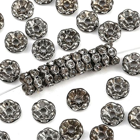 Brass Grade A Crystal Rhinestone Spacer Beads RB-A006-8MM-B-1