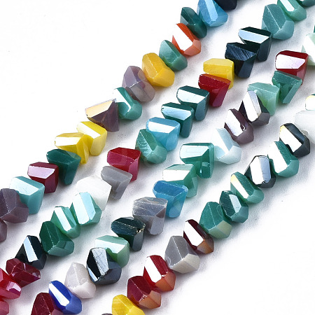 Electroplate Solid Color Glass Beads Strands EGLA-N002-06-A01-1