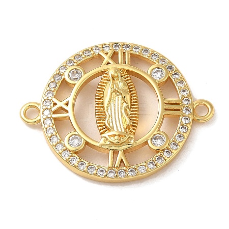 Religion Brass Pave Clear Cubic Zirconia Connector Charms FIND-Z041-13A-1