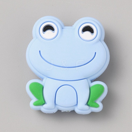 Frog Food Grade Eco-Friendly Silicone Focal Beads SIL-WH0006-29D-1