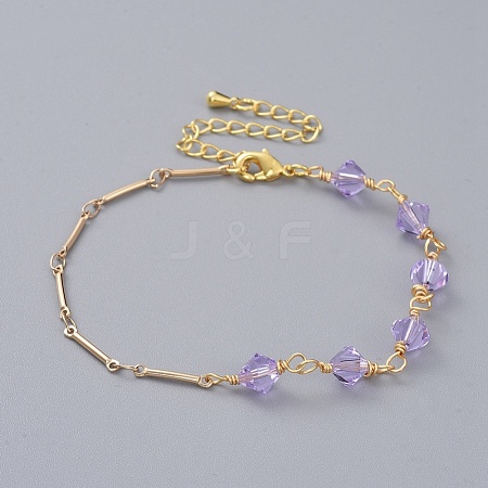 Bicone Austrian Crystal Beaded Bracelets BJEW-JB04806-03-1