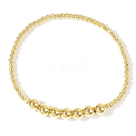Bohemia Brass Round Beaded Stretch Bracelets TK0566-27-1