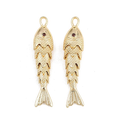 Brass Micro Pave Cubic Zirconia Pendants X-KK-A269-01C-G-1