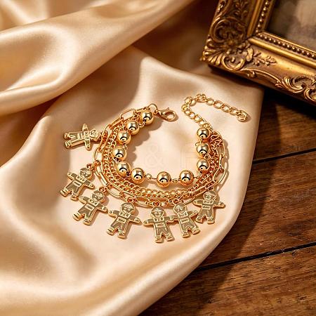 Iron Zinc Alloy Tassel Multi-Strand Bracelets for Women NI2300-7-1