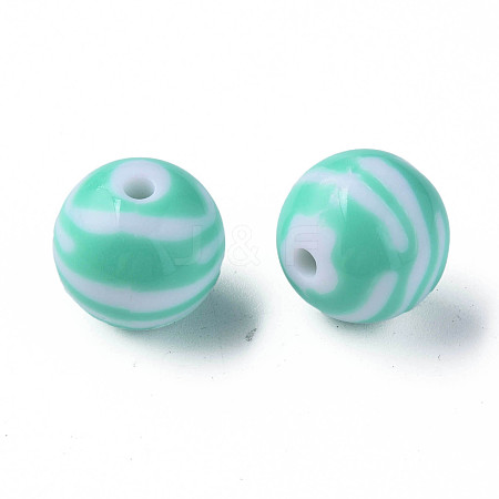 Opaque Striped Acrylic Beads MACR-S373-27B-07-1