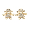 Brass Micro Pave Colorful Cubic Zirconia Connector Charms for Jewelry Making CU-CBAAA59-01G-04-1