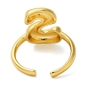 Initials Brass Open Cuff Ring for Women RJEW-N046-02S-G-3