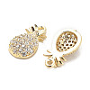 Brass Micro Pave Clear Cubic Zirconia Charms KK-C054-22G-2