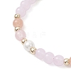 Glass Round Beaded Bracelets BJEW-JB12072-01-3
