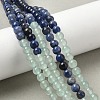 Chakra Natural Red Jasper & Yellow Jade & Green Aventurine & Tiger Eye & Sodalite & Amethyst Beads Strands X-G-NH0002-E02-4mm-4