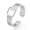 304 Stainless Steel Cuff Rings Components STAS-N113-07P-1