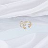 1Pc Brass Micro Pave Clear Cubic Zirconia Open Cuff Rings for Women RJEW-LP0002-37D-3