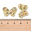 Rack Plating Brass Cubic Zirconia Butterfly Connector Charms KK-C084-31A-G02-3