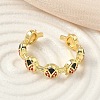Brass Enamel Cuff Rings for Women RJEW-F196-02B-G-2