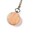 Bamboo Pocket Watch with Brass Curb Chain and Clips WACH-D017-B04-AB-3