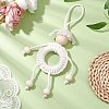 2Pcs 2 Colors Handmade Macrame Cotton Cord Puppet Pendant Decorations HJEW-JM02656-4