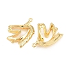 Brass Micro Pave Cubic Zirconia Connector Charms CU-CBA56CE-03G-2