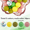 50Pcs 5 Colors Round Food Grade Eco-Friendly Silicone Focal Beads SIL-SP0001-03-2