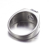 316 Surgical Stainless Steel Wide Band Rings RJEW-P115-09-3