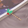 Christmas Theme Alloy Enamel Hair Bobby Pin AJEW-A056-04E-1