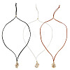 3Pcs Faux Suede Macrame Pouch  Pendant Necklaces NJEW-TAC0052-02-2