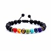 Chakra Theme Natural & Synthetic Mixed Stones Braided Bracelets QD1254-3-1