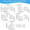DICOSMETIC 40Pcs 5 Style 201 Stainless Steel Charms STAS-DC0006-79-5