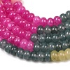Natural Dyed White Jade & Synthetic Shoushan Stone Beads Strands G-Z135-C09-5