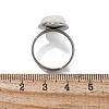 Half Round Natural Howlite Finger Rings RJEW-M062-01P-20-3