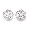 Brass Pave Clear Cubic Zirconia Pendants KK-T081-04P-1