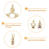 DICOSMETIC 8Pcs 2 Style Brass Micro Pave Cubic Zirconia Charms KK-DC0003-16-5