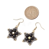 Natural Black Onyx Dangle Earrings EJEW-JE06238-01-3