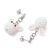 Handmade Glass Seed Beads Rabbit Stud Earrings EJEW-MZ00294-4